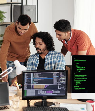 Developer interacting with a cloud training sandbox
